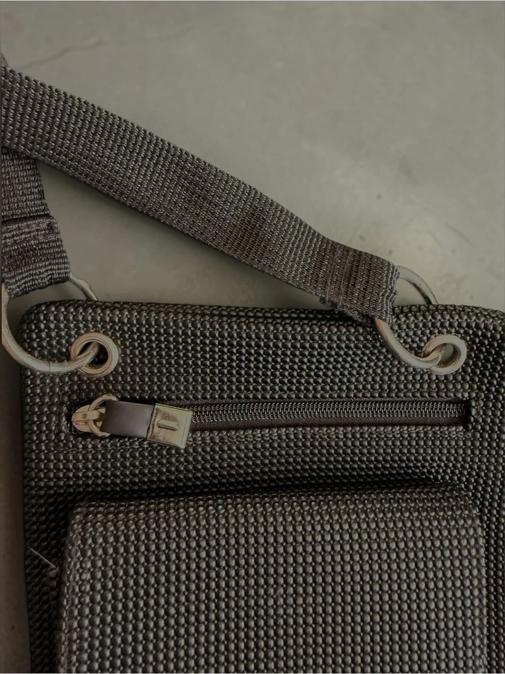 Urban Outfitters UO2 Black Textured Crossbody Bag Minimalist Utility Travel Bag